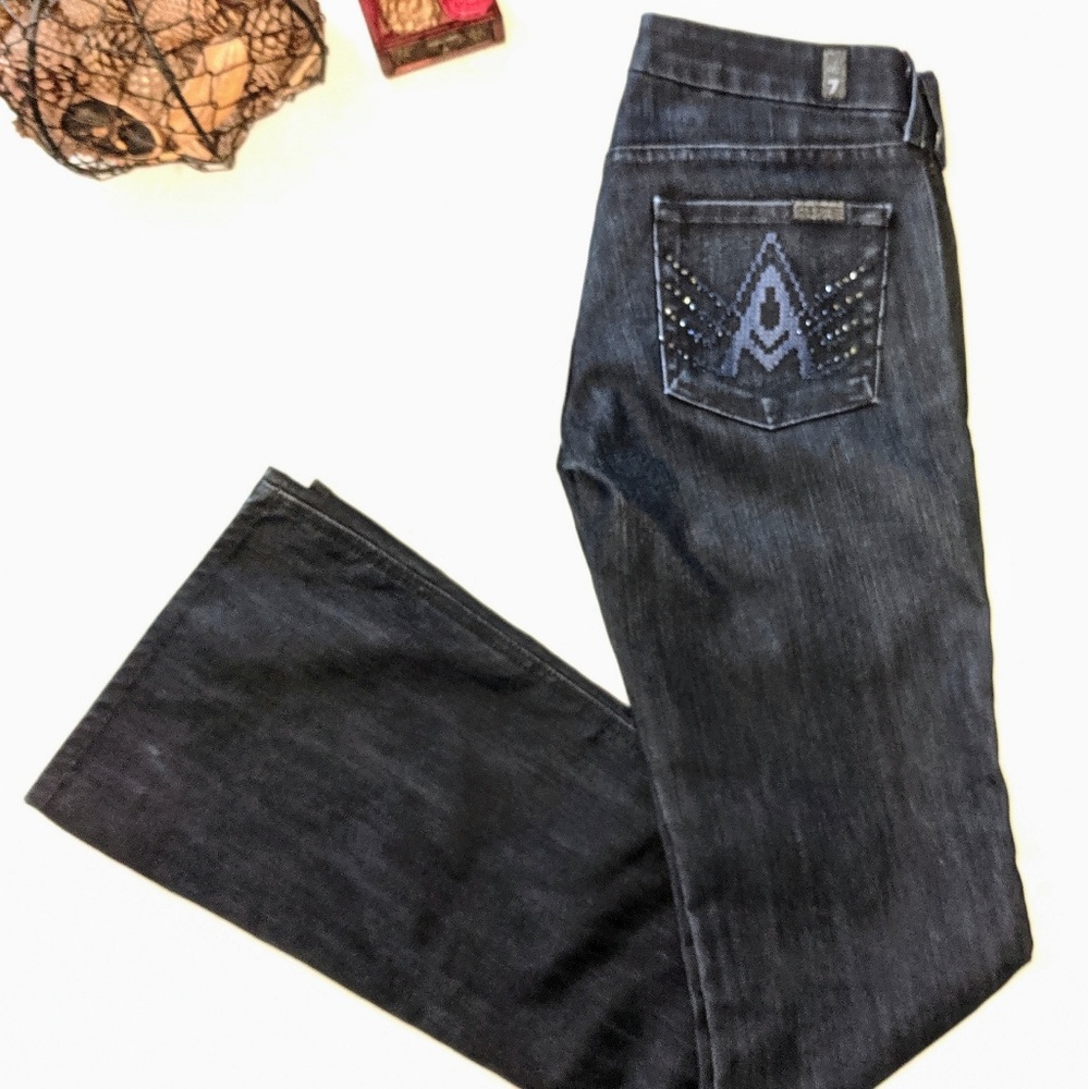 7ForAllMankind Dark Wash A Pocket Bootcut Jeans 26